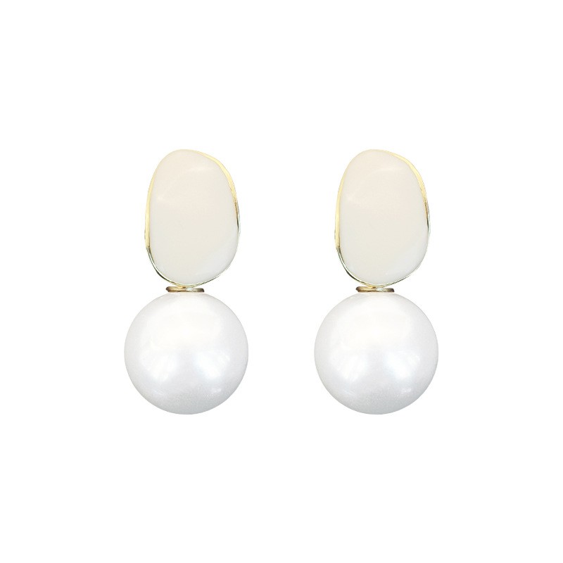 Korea S925 Silver Needle Pearl Earrings Temperamen Net Merah Kepribadian Stud Earrings Wanita Aksesoris