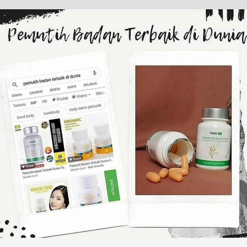 Pemutih badan tiens (vitaline)