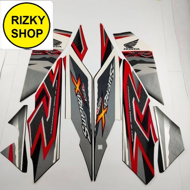 striping honda supra x 125 r 2011 2012 hitam abu stiker motor list body standar berkualitas terbaik