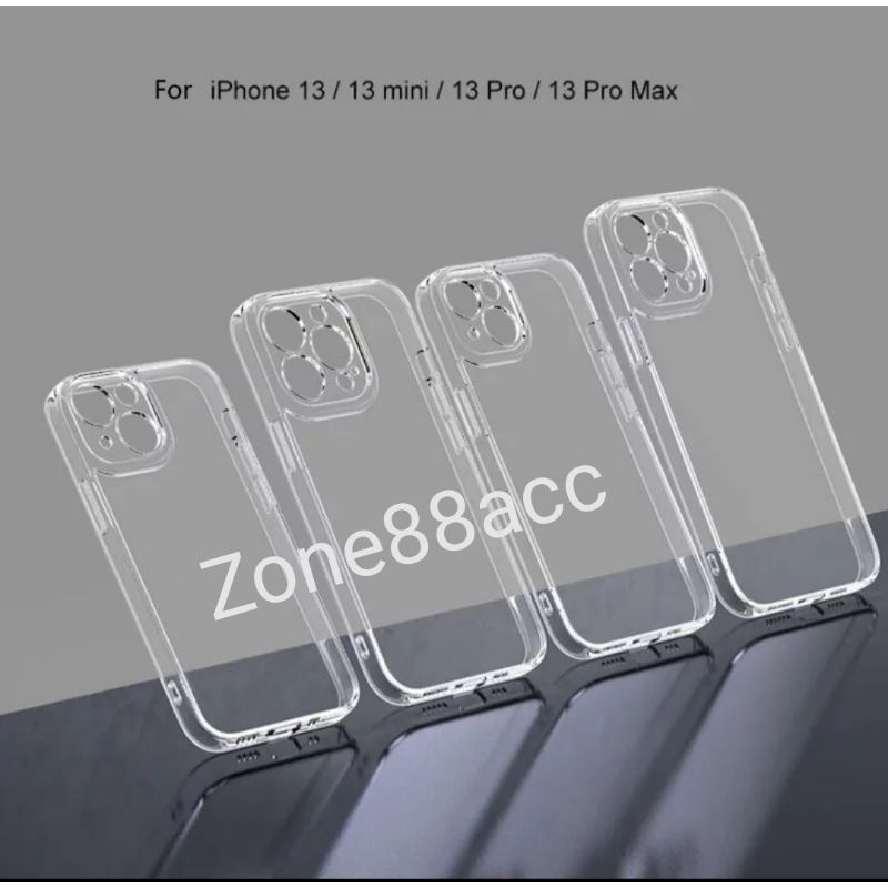 iphone 13 Mini Pro Max 13Mini 13pro 13Promax Softcase Casing Cover Transparan Bening Clear Case Soft Silicon Silikon Jelly elegan Full Pelindung Lens Lensa kamera Camera belakang Handphone