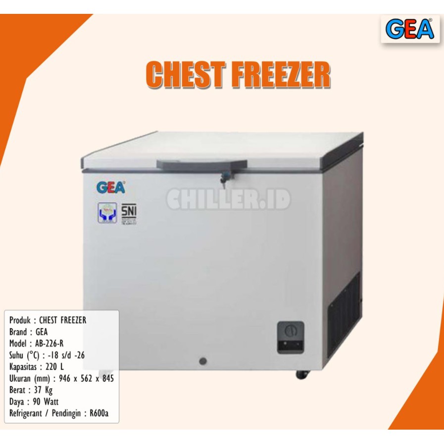 GEA CHEST FREEZER BOX AB-226R / AB 226 R 220 LITER