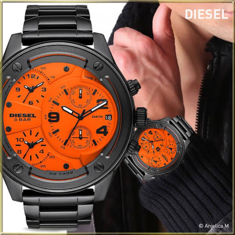 Jam Tangan Pria Merk Diesel Original Type DZ-7432 Stainless Baterai