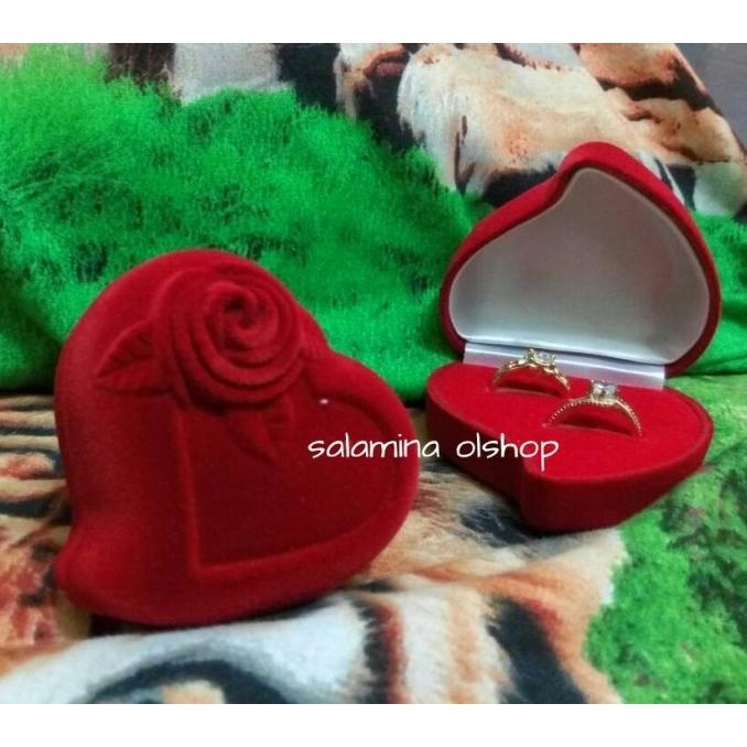 

[COD] Box kotak cincin Love Bunga Rose mawar merah, untuk cincin couple [COD]