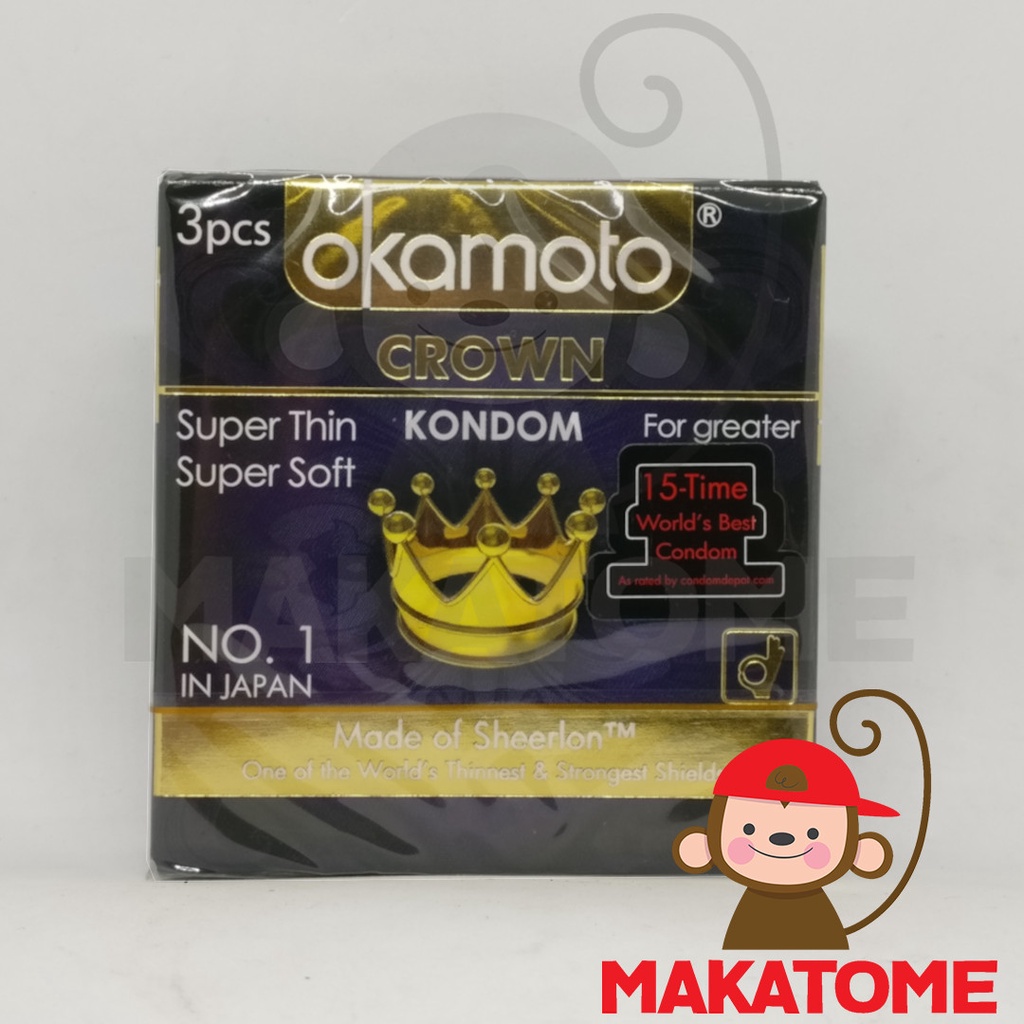 Okamoto Crown 3's isi 3 kondom jepang japan super thin soft classic