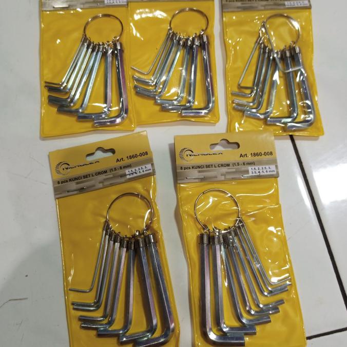 Ready Stock Kunci L Kecil isi 8 buah untuk pembuka mur dan baut sepeda