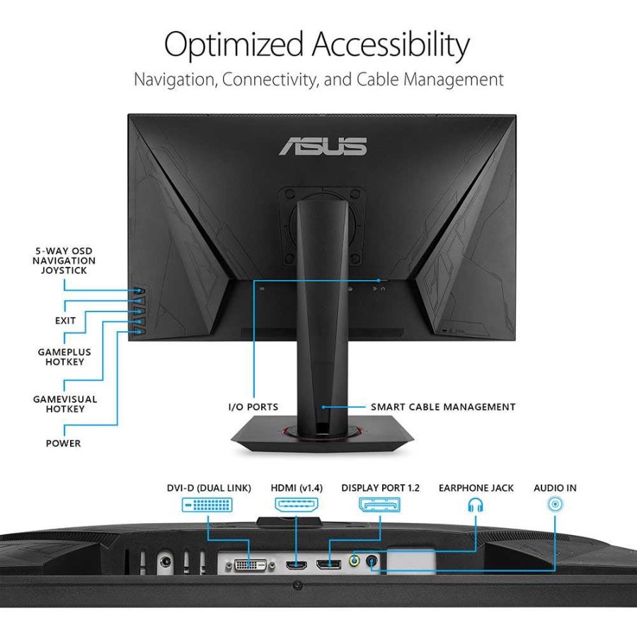 Monitor LED ASUS VG278QR 27inch 165hz 0.5ms GSYNC FHD 1080p 27&quot;