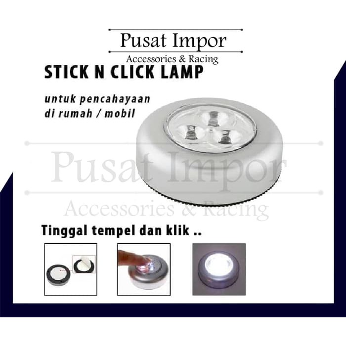 Lampu Tempel Emergency STICK N CLICK LAMP 3 Mata LED Stick