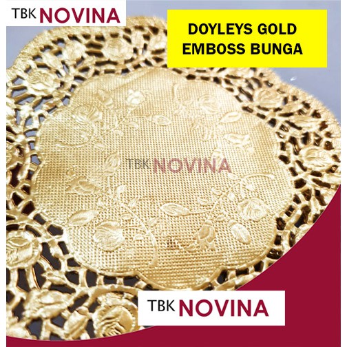 [100 pcs] Kertas Doyleys 4.5&quot; GOLD SILVER / Kertas Doilies / Doily BATIK- Alas Toples Kue / Kertas Renda