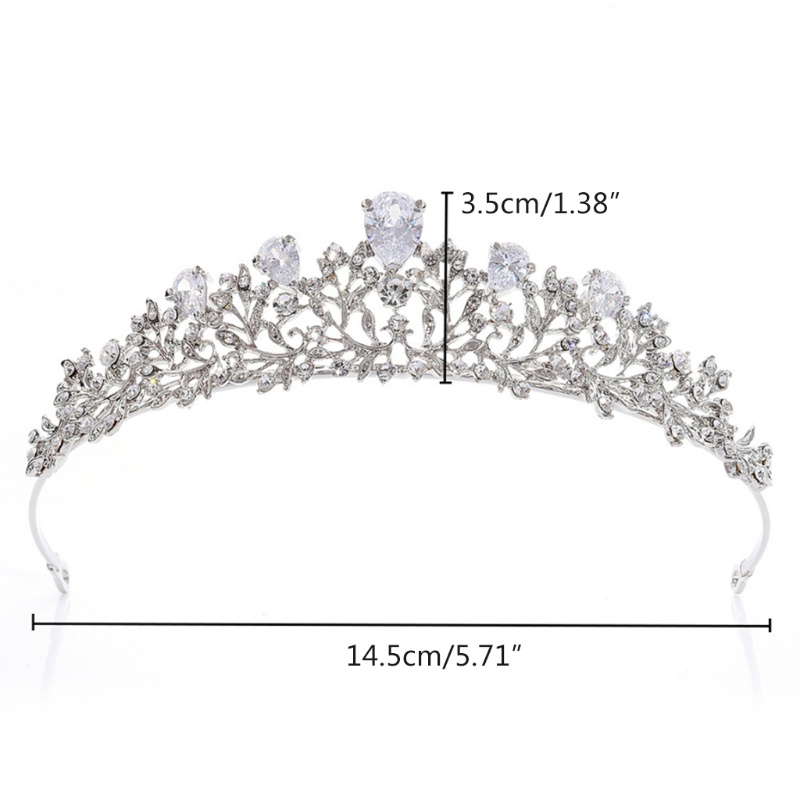 Siy Mahkotatiara Hias Zircon Gaya Mewaheleganputri Untuk Pengantin Wanita