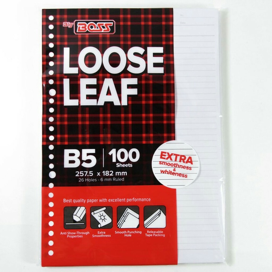 

Big Boss Loose Leaf Ruled Garis Bigboss Bigbos Isi Binder B5 26 Hole