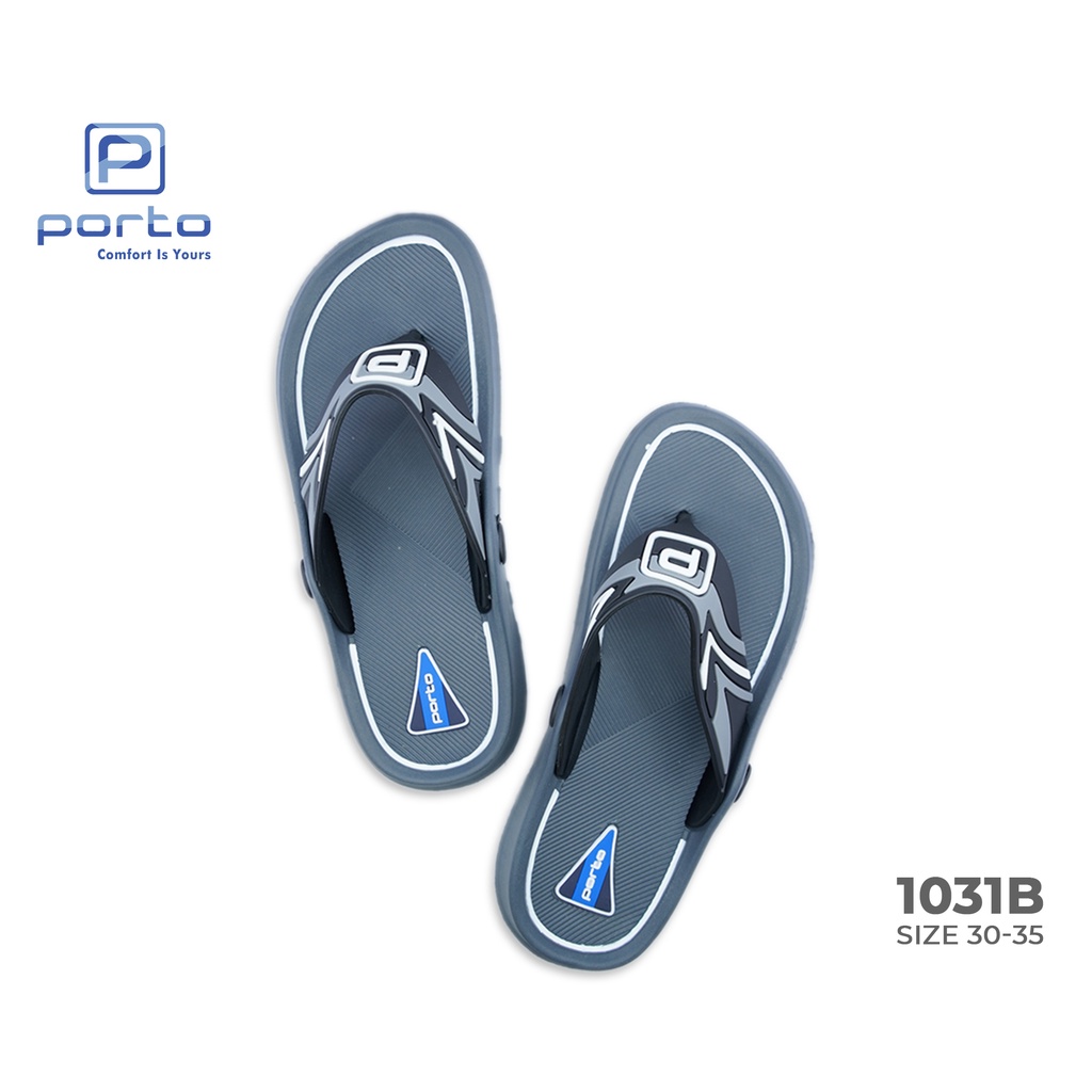 1031B - Porto Leveling Sandal Jepit Anak Laki-Laki Karet Nyaman Original Terbaru