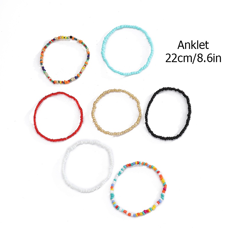 Gelang Jas Multi-layer Gaya Bohemian Baru Manik-manik Beras Sederhana Kepribadian Warna Pastoral Mencampur Dan Mencocokkan Perhiasan