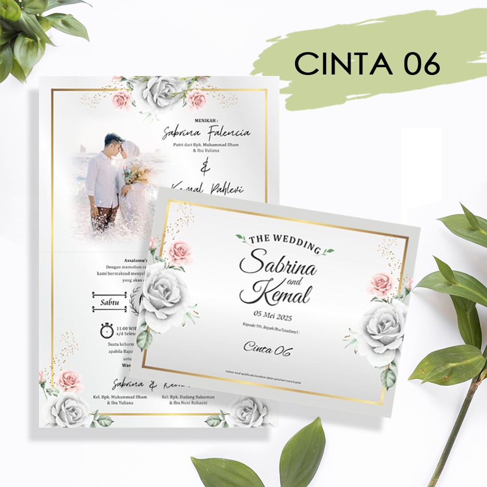 Undangan Murah Elegan - Blangko Undangan Cinta 06