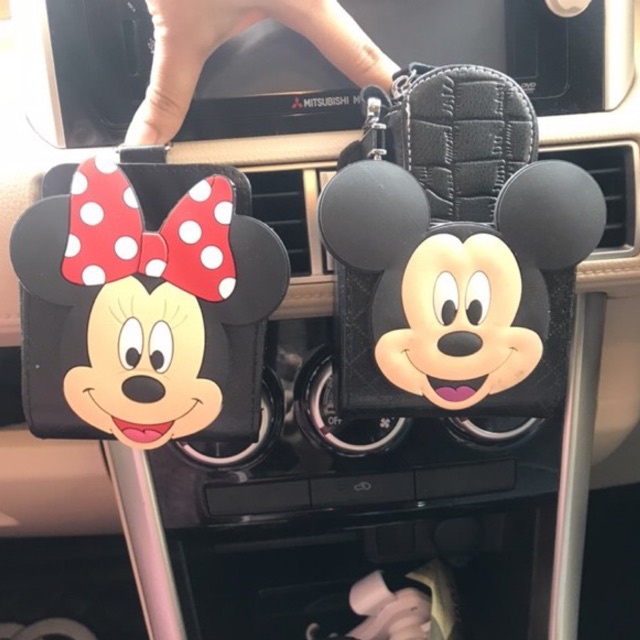 hp holder mickey minnie hitam pouch hp mickey minnie kepala cute pouch hp Gantungan dudukan Pouch Mobil Tempat HP handphone