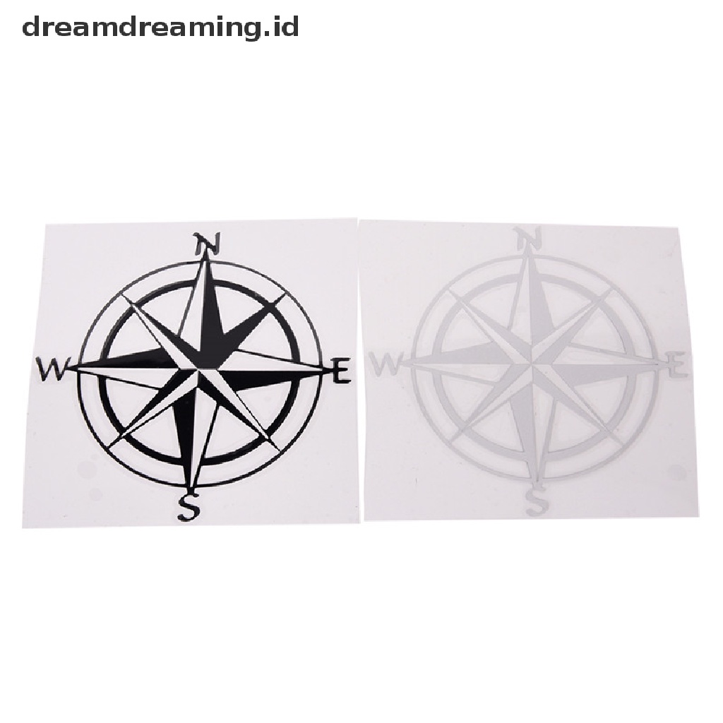 (Dreamdreaming.Id) Stiker Vinyl Motif Jangkar + Kompas Untuk Mobil / Perahu