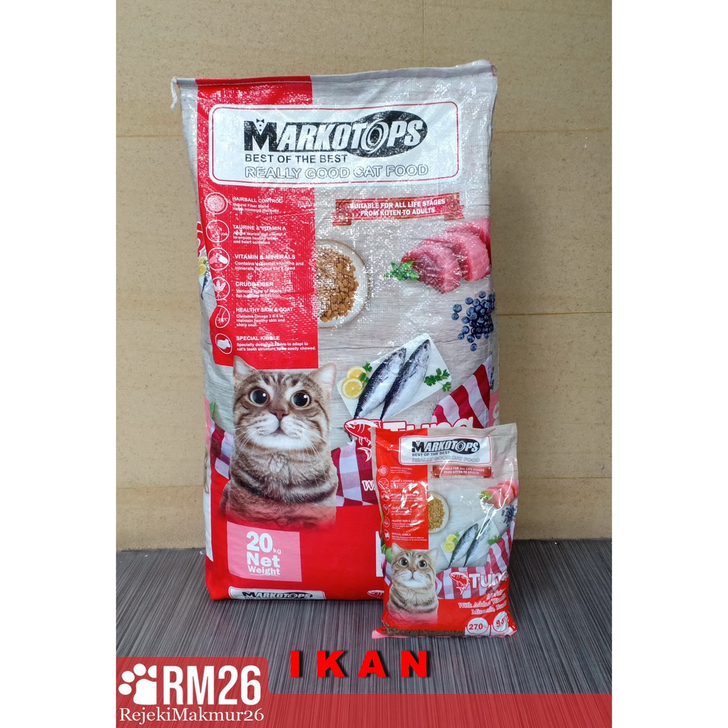 Makanan Kucing Cat Food Markotops Kitten dan Adult Repack 800gr