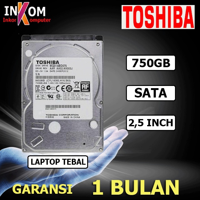 Harddisk Internal Laptop 750GB Sata Toshiba