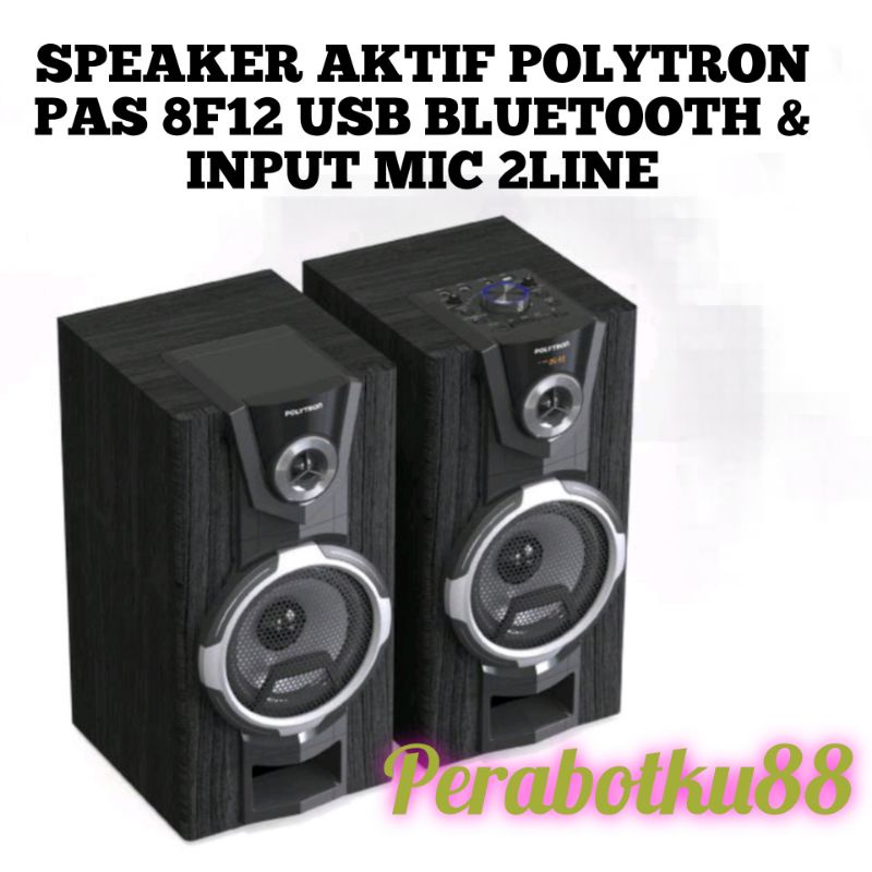 [ SERI TERBARU ] SPEAKER AKTIF POLYTRON PAS 8F12 USB BLUETOOTH &amp; INPUT MIC 2LINE PAS8F12 No radio bisa app polytron audio connect