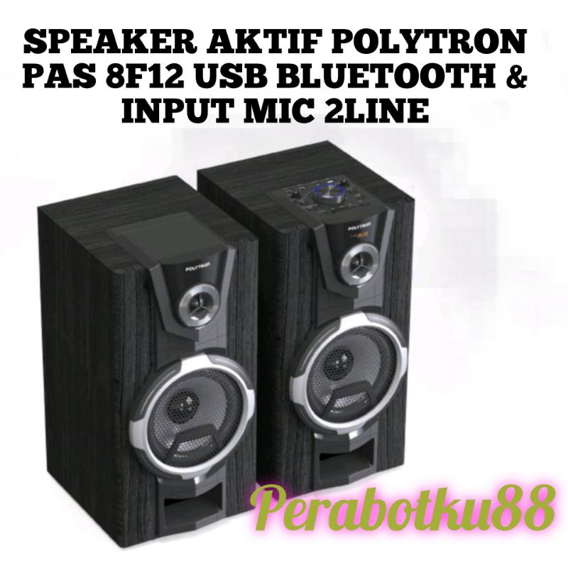 [ SERI TERBARU ] SPEAKER AKTIF POLYTRON PAS 8F12 USB BLUETOOTH & INPUT MIC 2LINE PAS8F12 No radio bi