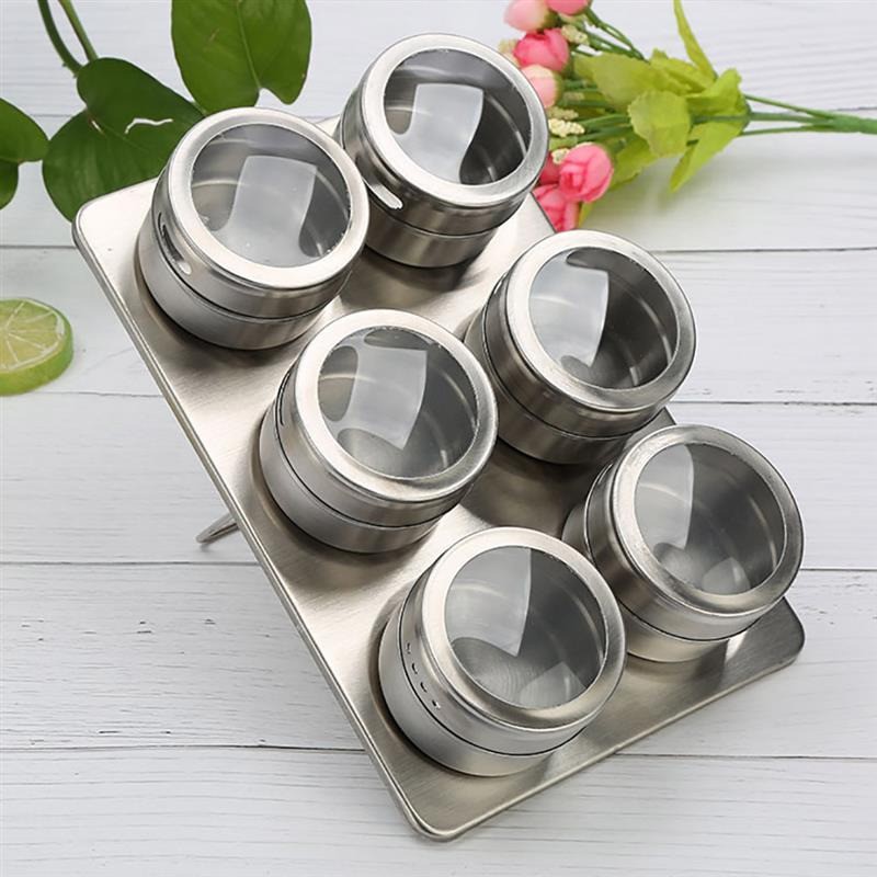 Tempat Bumbu Makanan Magnetic Spice Jar Storage Container