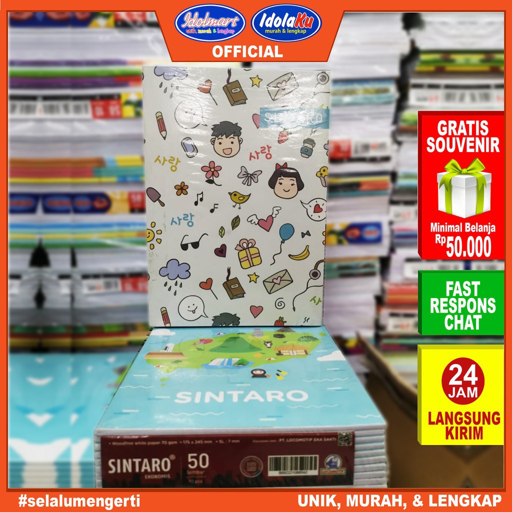 IDOLAKU Buku Tulis SINTARO 50 Lembar / Buku Tulis Campus 50 Lembar