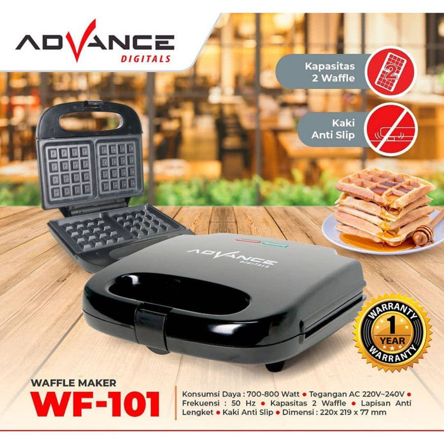 WAFFLE MAKER ADVANCE WF-101 NONSTICK ALAT PEMBUAT WAFFLE ROTI ADVANCE