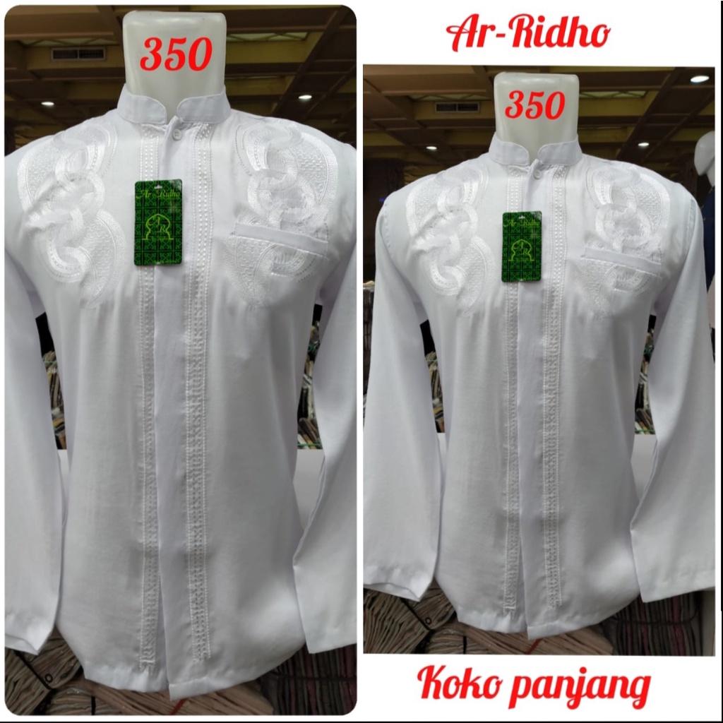 BAJU MUSLIM BORDIR PRIA DEWASA LENGAN PANJANG / BAJU MUSLIM PRIA / BAJU MUSLIM KATUN / BAJU MUSLIM P