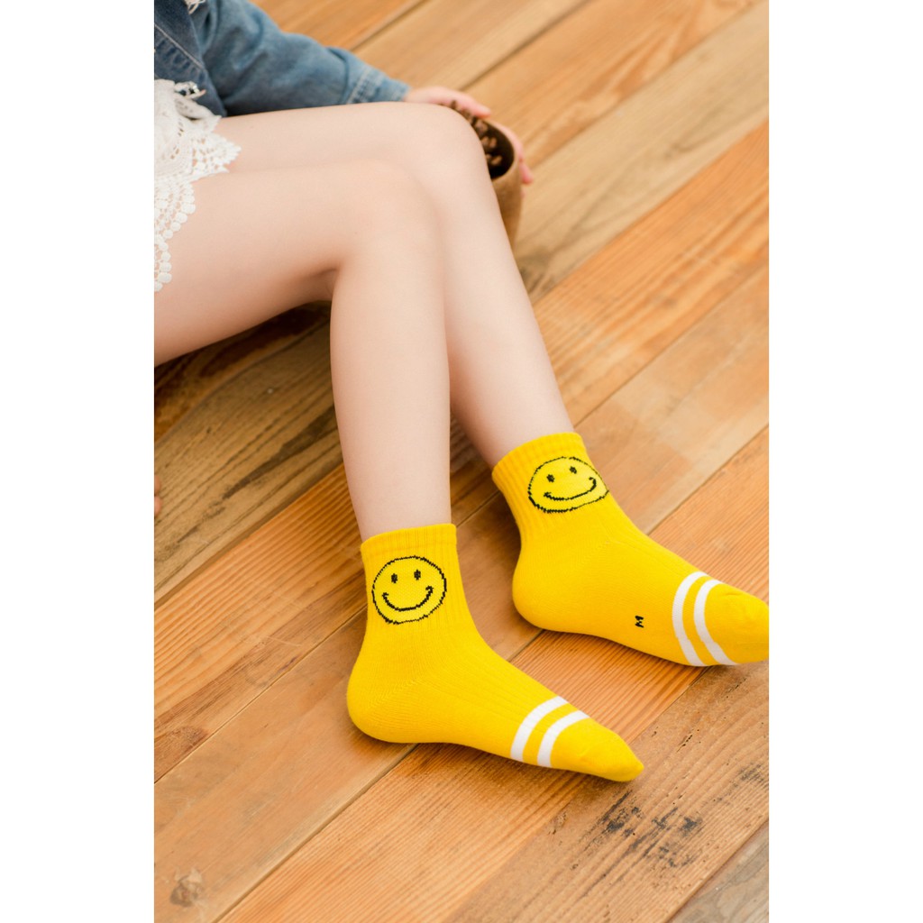 Kaos Kaki Anak Unisex kaus kaki Pola smiley lucu (5 pasang) K08