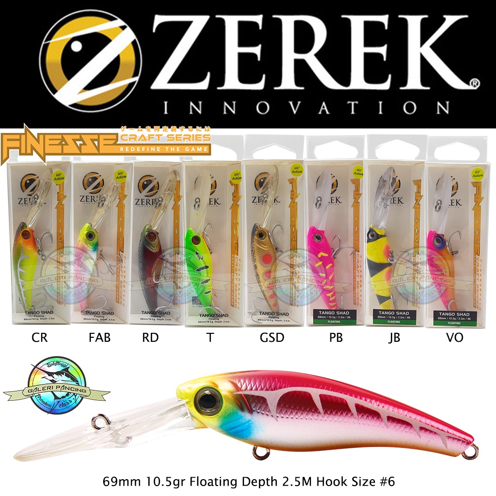 Umpan Pancing Lure Zerek Tango Shad 69 mm 10.5gr Floating Depth 2.5m