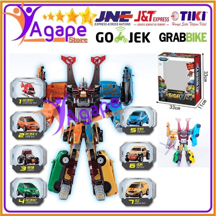 Mainan Anak Tobot Giga7 Combine 7 Cars
