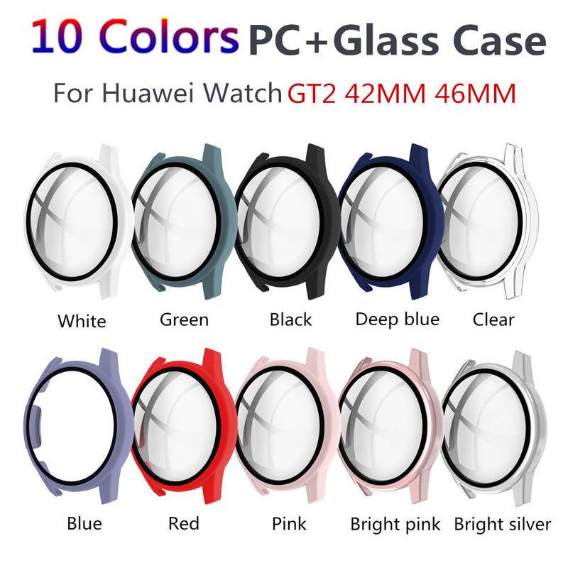 Casing Hard Case Huawei GT 2 42mm 46mm Bahan PC Dengan Bumper Tempered Glass 3 Pro 46 48mm