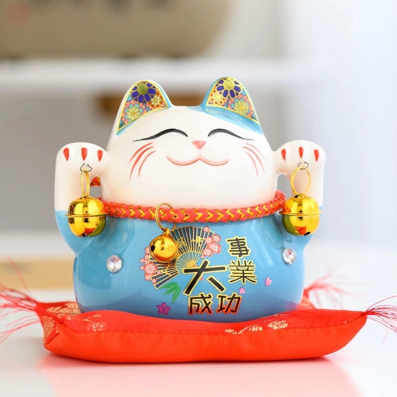 Maneki Neko Kucing Hoki Keramik Pajangan Kado Ultah Celengan Patung