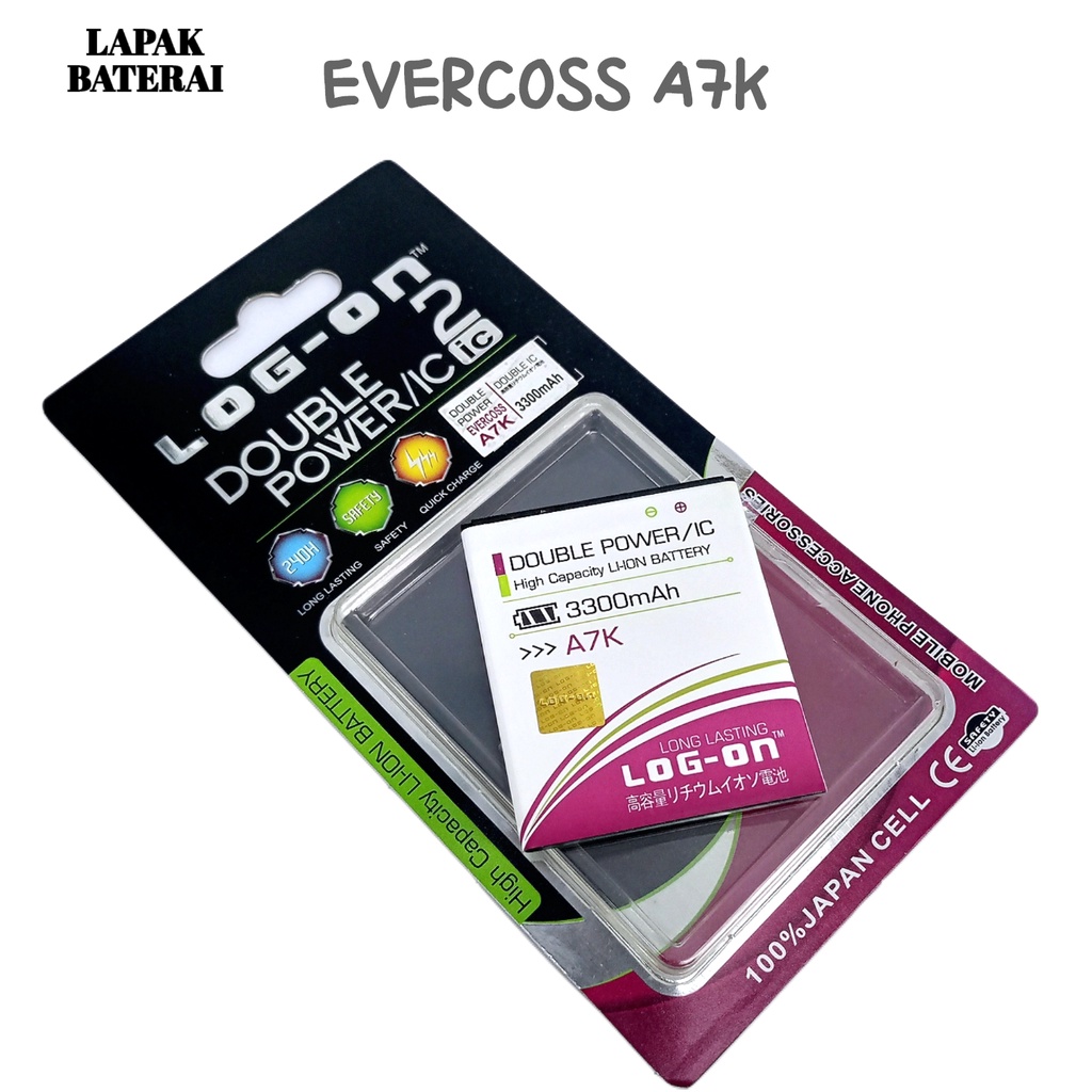 LOG - ON Evercoss A7K Baterai Double IC Protection Battery Batre