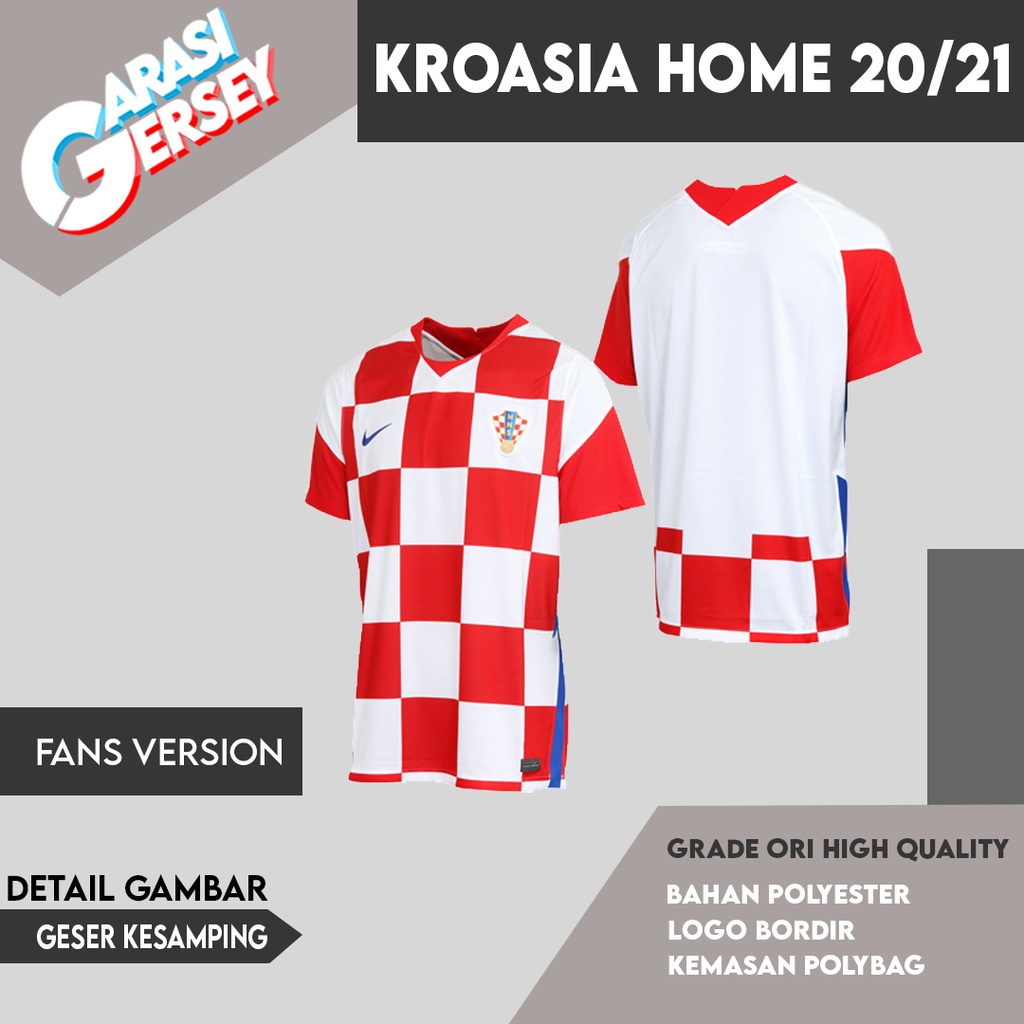 Jersey Sepak Bola Kroasia Home 2020/2021 Croatia Home
