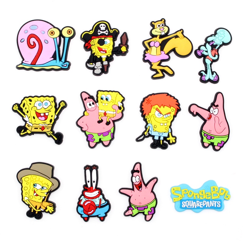 New Spongebob Squarepants shoe charms Pin Jibbitz decorate sandal Gesper Crocs DIY Dapat dilepas Lubang Sepatu accessories Hadiah anak-anak