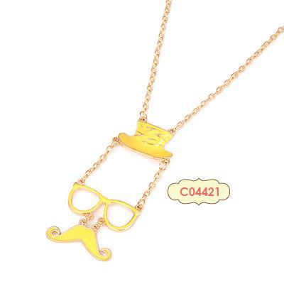 LRC Kalung Wanita personality fashion Efendi moustache pendant charm design necklace