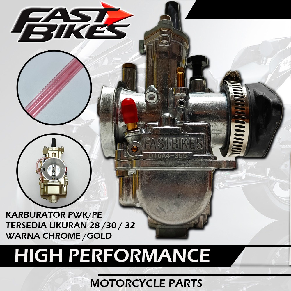 CARBULATOR PWK UKURAN  28/30/32  CHROME GOLD UIVERSAL