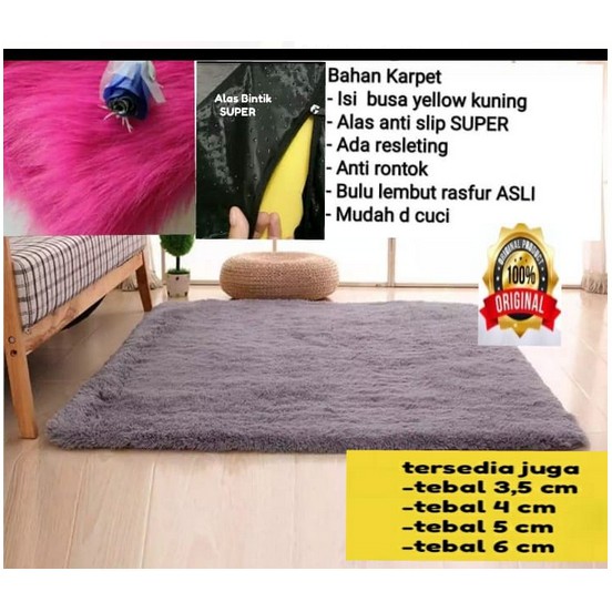 Lantai Karpet Bulu Rasfur150 X 200 Tebal 3 Cm Anti Slip Isi Busa Anti Rontok Shopee Indonesia