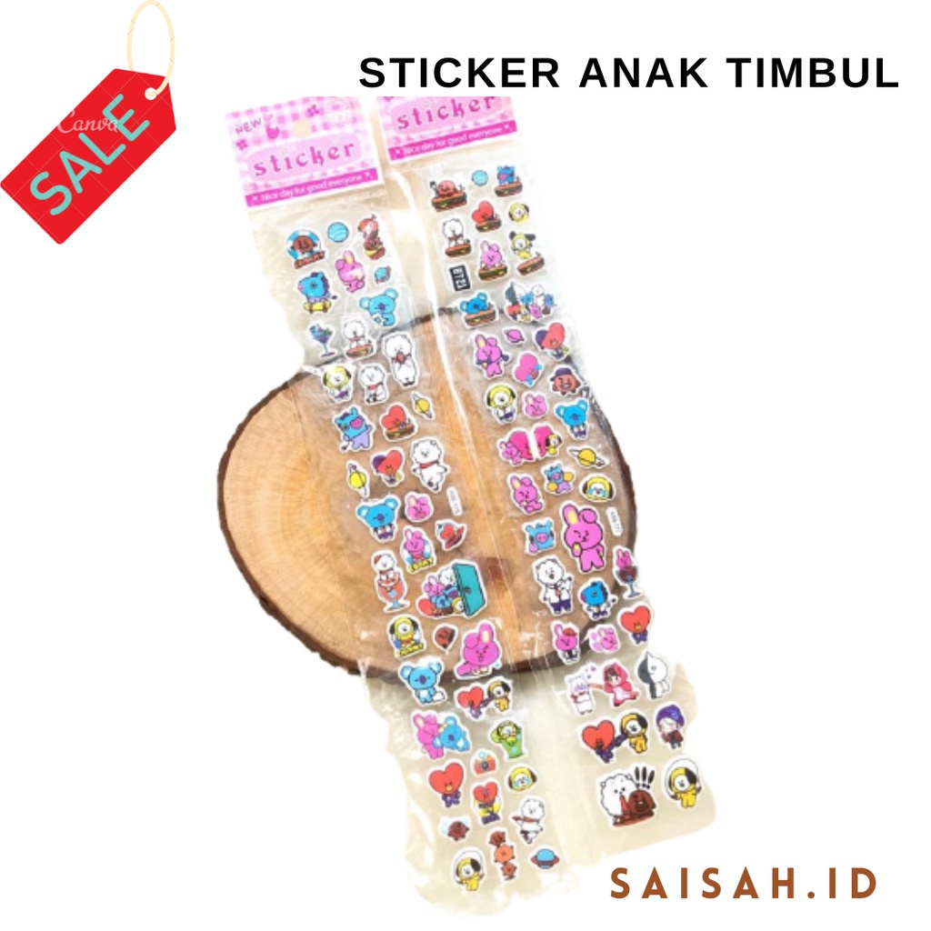 STICKER TIMBUL ANAK / STICKER BTS ANAK / STICKER KARAKTER / STICKER ANAK TIMBUL