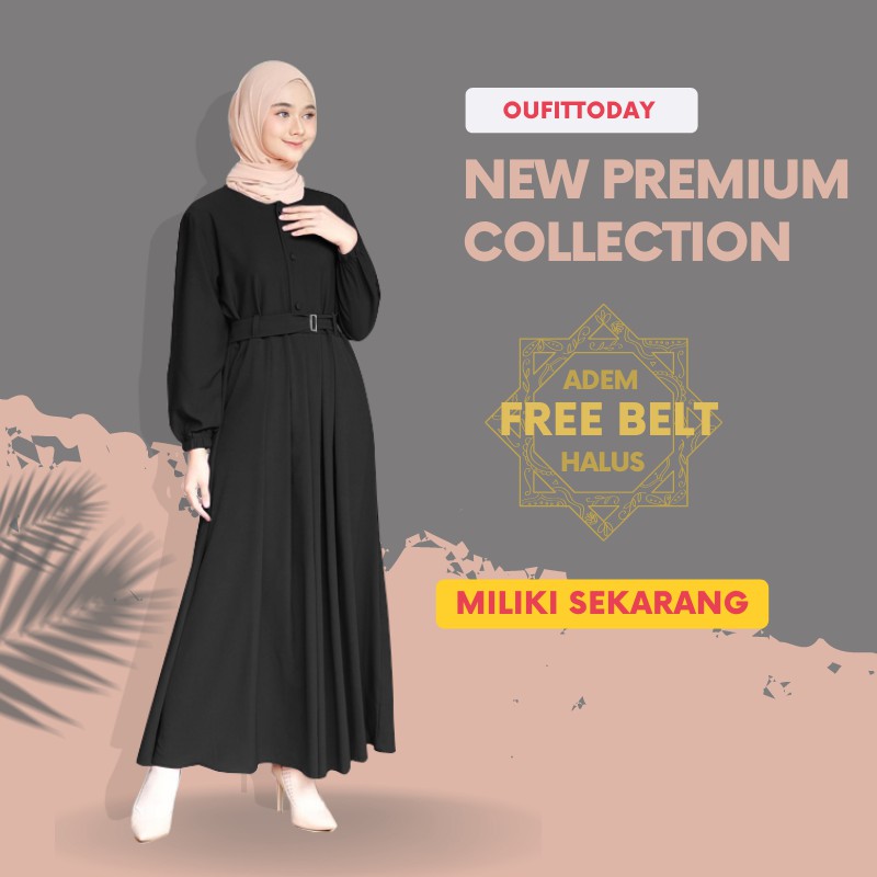 Fashion Muslim Wanita Gamis Abaya Hitam Turkey Ceruty Terbaru 2021 Polos Premium