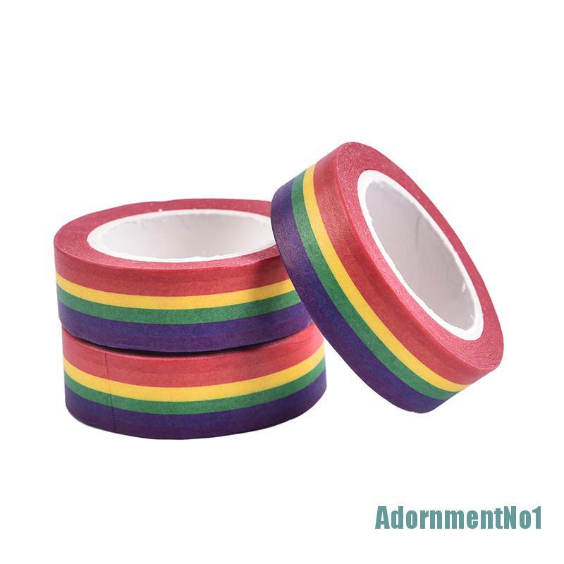 (AdornmentNo1) 10m / Roll Tape / Selotip Warna Pelangi Untuk Dekorasi Album Foto / Scrapbook