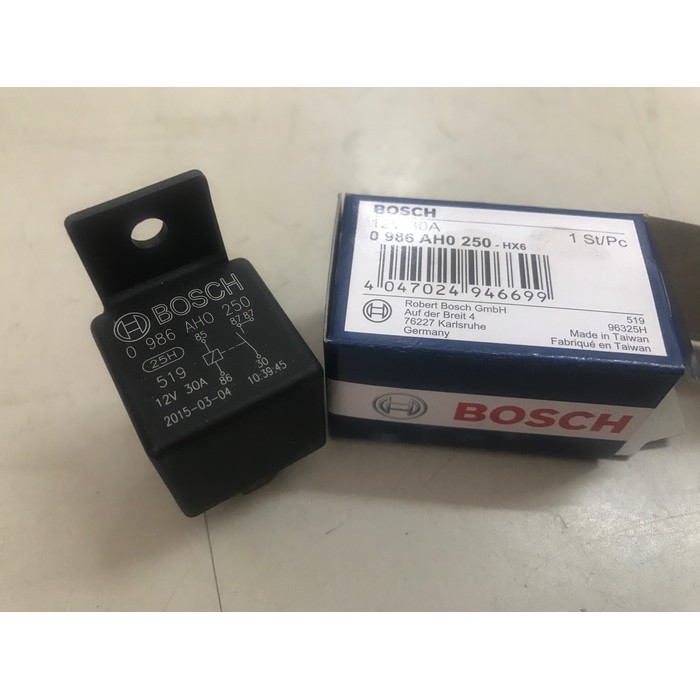 Relay Bosch 5 kaki / 12V 30A / 0 986 AH0 250 ORI