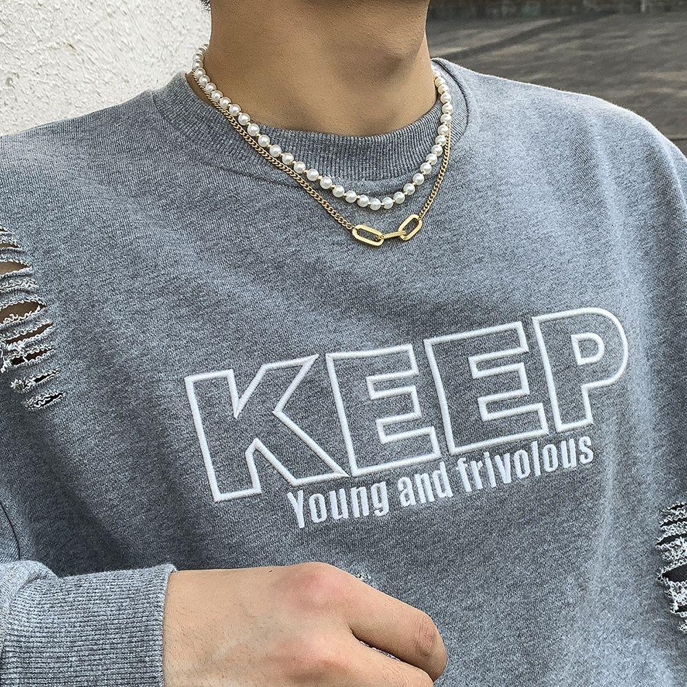 Needway Kalung Mutiara Imitasi Trendi Kreatif Hadiah Indah Double layer Perempuan Rantai Logam Temperamen Adjustable Gaya Korea Kalung