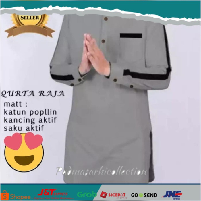 ✨ BISA COD ✨ BAJU MUSLIM PRIA KOKO RAJA KEMEJA KOKO PRIA KOKO QURTA PAKISTAN - Putih, XXL