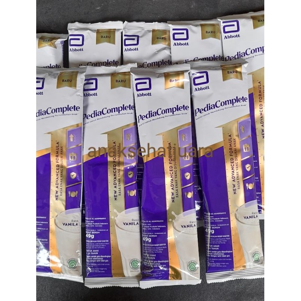 

Pediasure Complete / PediaComplete Vanila Sachet 49gr / Harga Untuk 1 Sachet