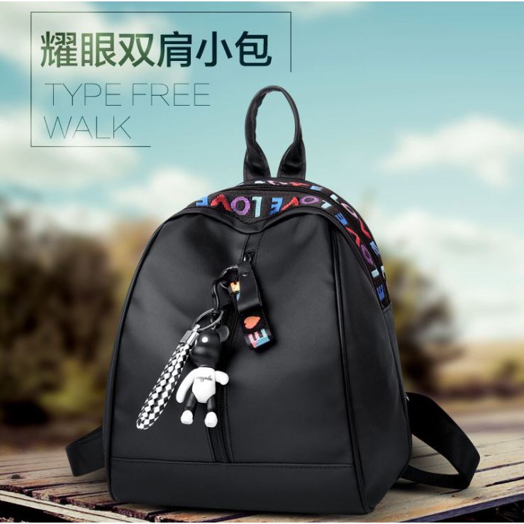 Tas Ransel Wanita Backpack Fashion Import Korean Style Mini Love Edition Gantungan