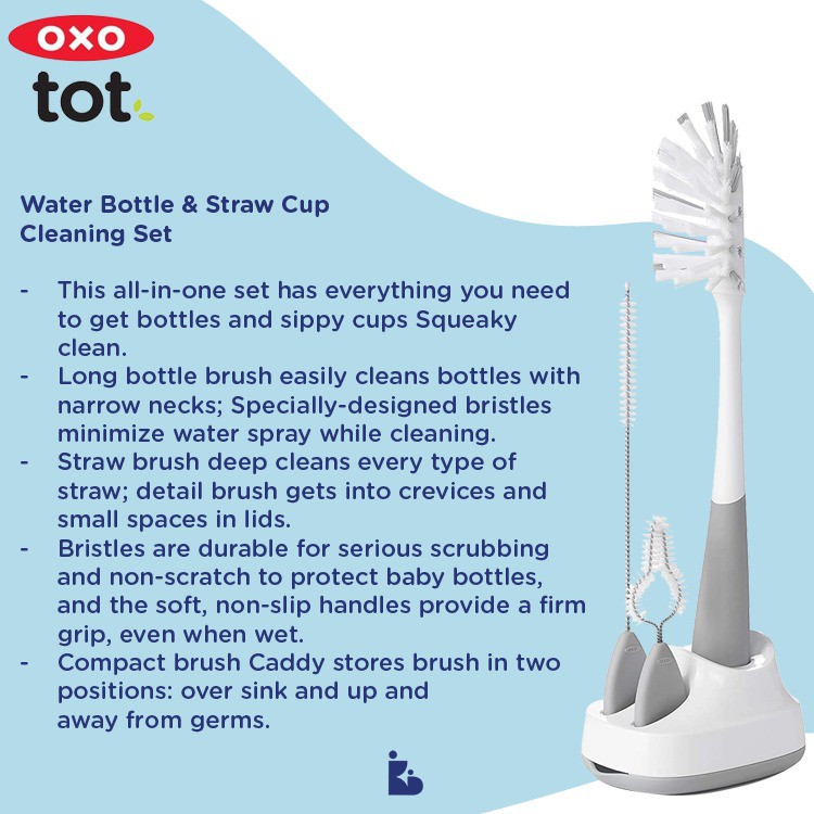 OXO Tot Water Bottle &amp; Straw Cup Cleaning Set | Sikat Pembersih Botol