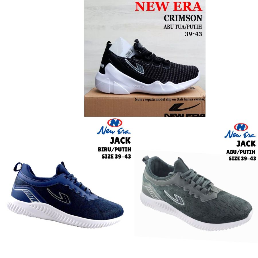 SEPATU OLAHRAGA NEW ERA JACK - CRIMSON SEPATU SNEAKER COWOK PRIA WANITA SEPATU LARI