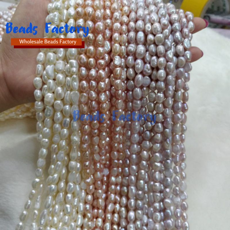 MUTIARA AIR TAWAR MODEL OVAL 6mm 8mm 10mm Perhiasan Gelang Kalung