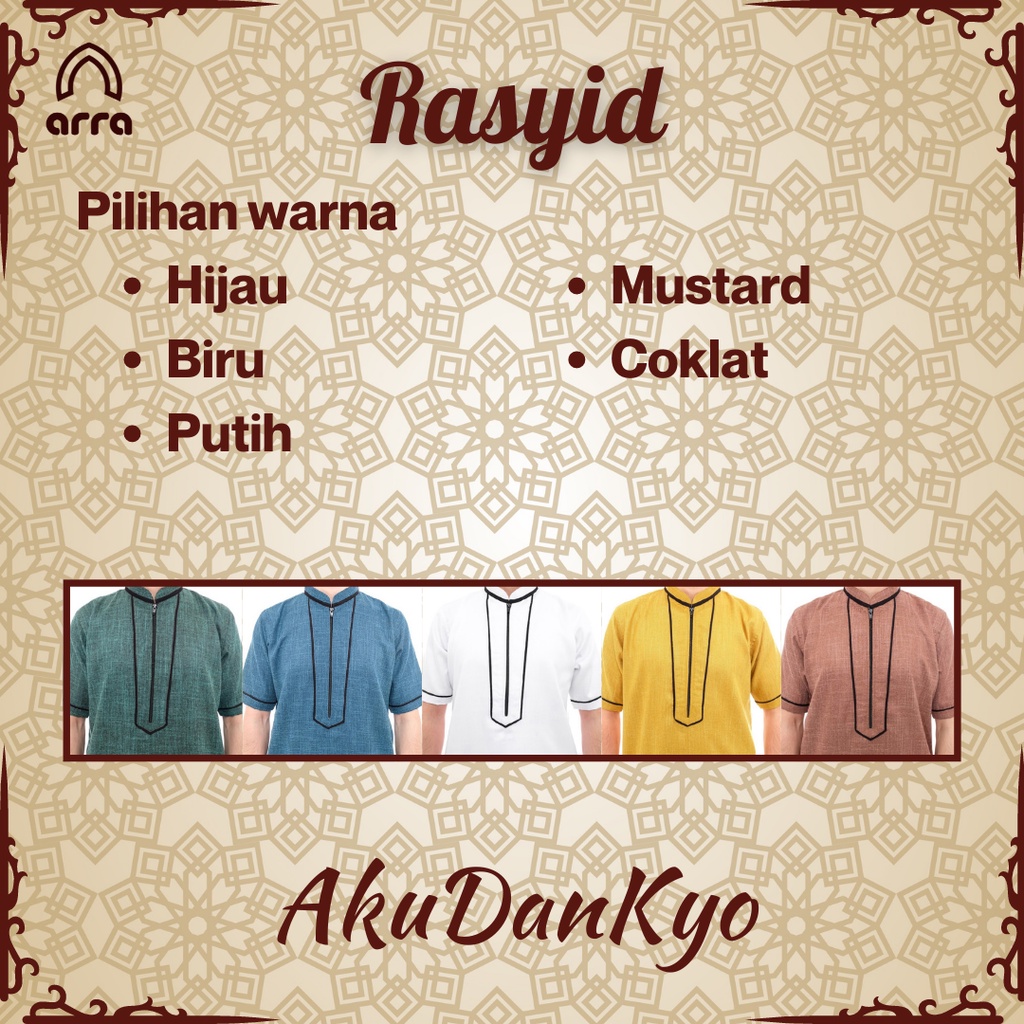 Baju Koko Muslim Couple Anak dan Dewasa Series Rasyid Original Brand Arra